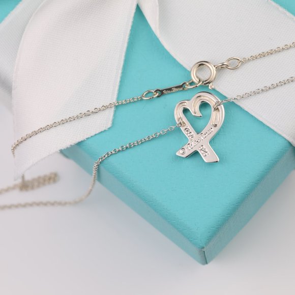Tiffany & Co. Necklace Paloma Picasso Vintage Loving Heart Pendant in Silver - Picture 7 of 10